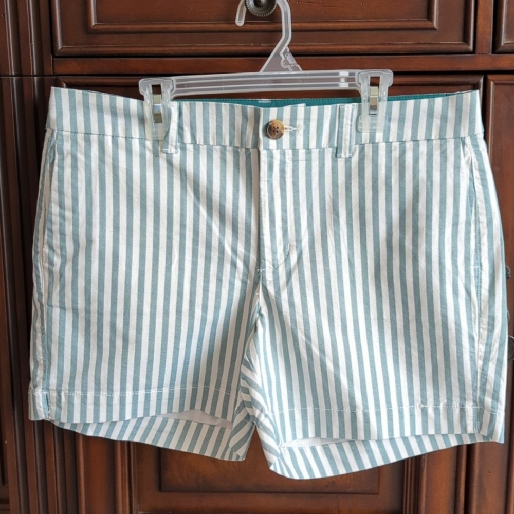 Green/White Striped Everyday Shorts